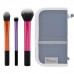 Real Techniques Travel Essentials Brush Set with 2-in-1 Case + Stand